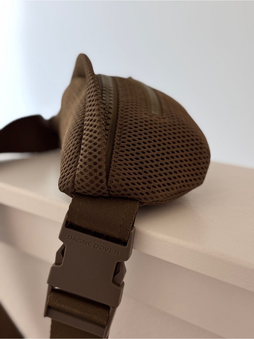 Dagne Dover Dark Moss Mesh Crossbody Waist Bag